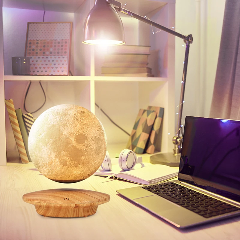 LED Maglev Night Light Creative Home Moon Lamp Decoration USB Powered Indoor Lighting Planet Bedside Table Lamps Children's Gift