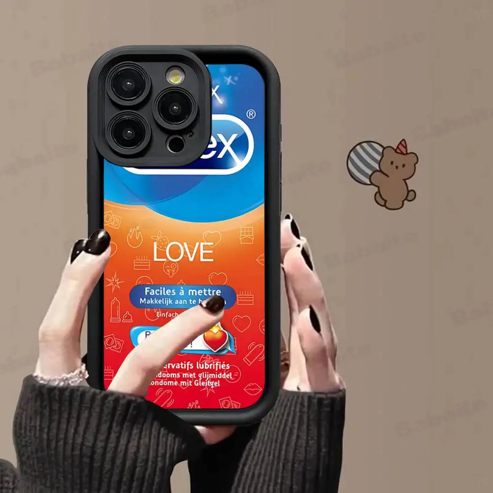 Фото Сексуальный чехол для телефона D-Durexes в стиле презерватива для iPhone 17 16 15 14 13 Pro Max Plus 12 11 №5
