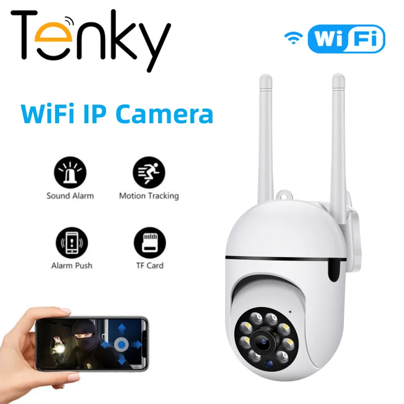 

Tenky 1080P HD WiFi IP Camera 4X Zoom Home Security Surveillance Camera Color Night Vision Ai Human Detection Security Camcorder