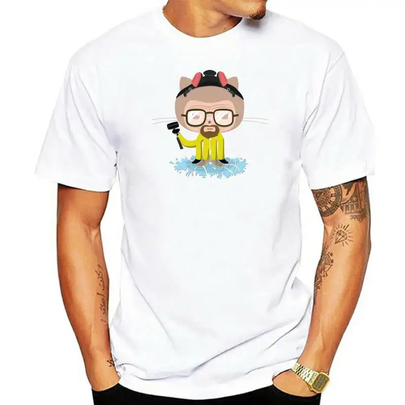 

2022 retro t shirt The GitHub OctoCat Walter White Heisenberg heisencat T-shirt Top Lycra Cotton Men T shirt New