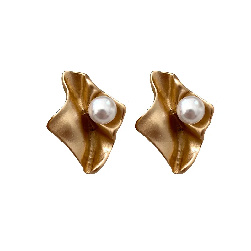 Luxury Fashion Gold Irregular Earrings Stud For Women 2022 Delicate Hypoallergenic Piercing Earrings Jewelry Birthday Gift