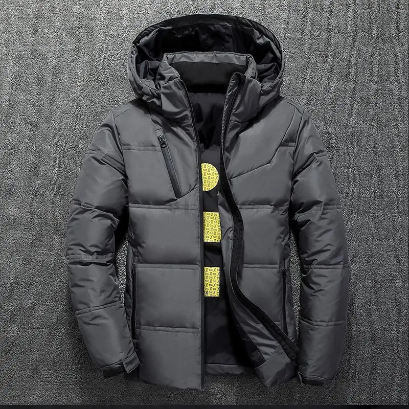 

2022 New down Jacket Men's Short Slim Korean Style Casual Thickening Warm Hooded Cold Protective Clothing Coat Men's Clothing