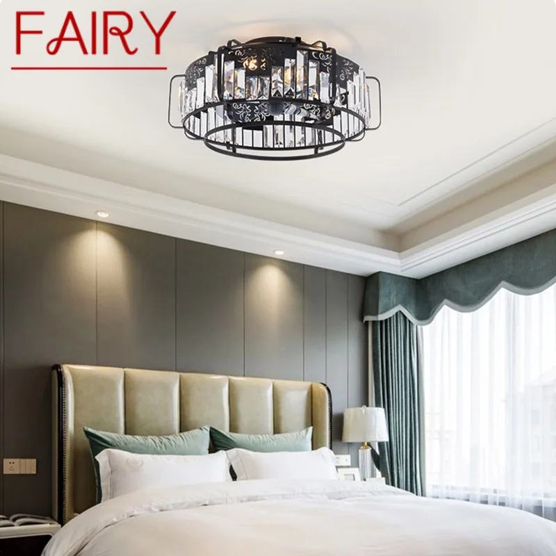 

FAIRY Light Luxury Ceiling Fan Light with Remote Control Industrial LED Black Metal Hanging Fan Lamp For Home Bedroom Loft