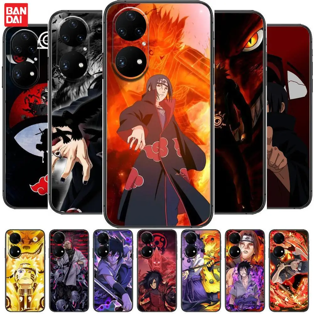

Naruto Phone Case For Huawei p50 P40 p30 P20 10 9 8 Lite E Pro Plus Black Etui Coque Painting Hoesjes comic fas