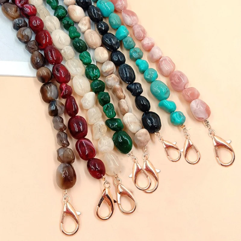 

Bag Accessories Stone Chain Bag Chain Acrylic Chain Mobile Phone Chain All-match Stylish Creative Polychromatic Decorative