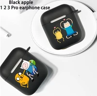 hot cartoon adventure time cute soft silicone tpu case for airpods pro 1 2 3 black wireless bluetooth earphone box cover