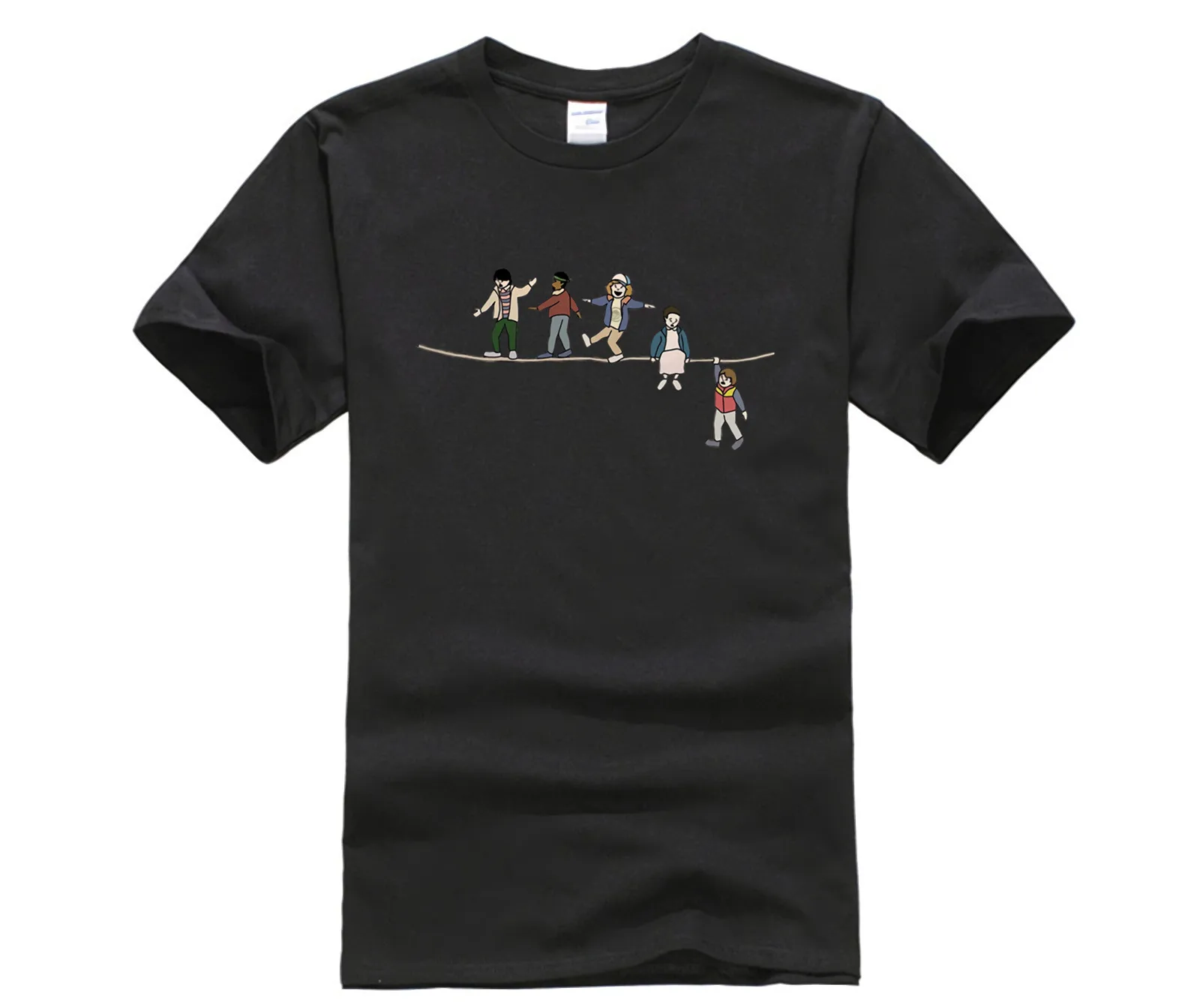 

Футболка мужская с коротким рукавом и принтом «очень странные дела»