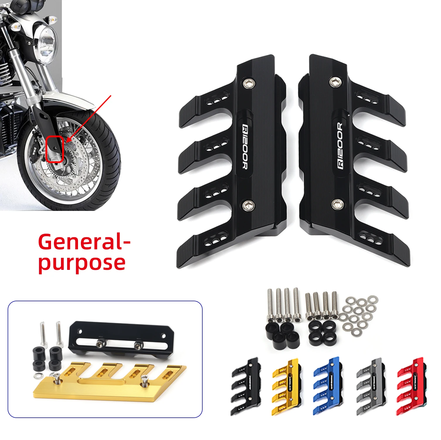 

For BMW R1200R R 1200R Motorcycle CNC Accessories Mudguard Side Protection Block Front Fender Anti-Fall Slider