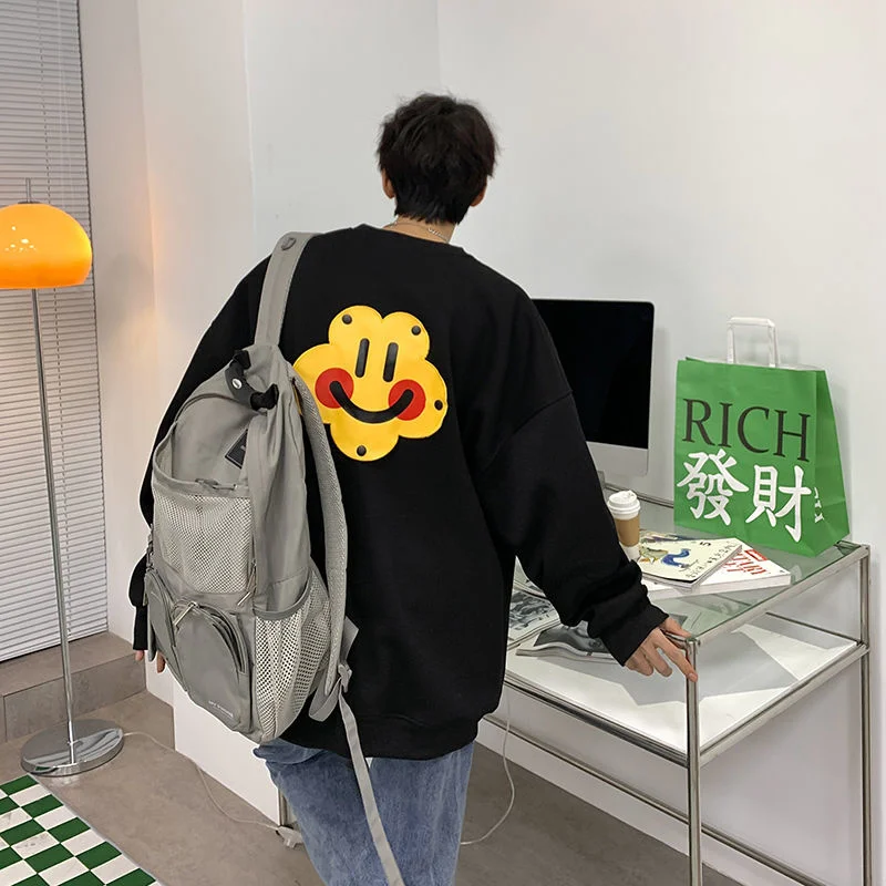

Sweatshirts Oversize Loose Casual Spring Autumn Cartoon Pullovers All-match Long Sleeve O-neck Tops Trendy Fashion Men's Clothes