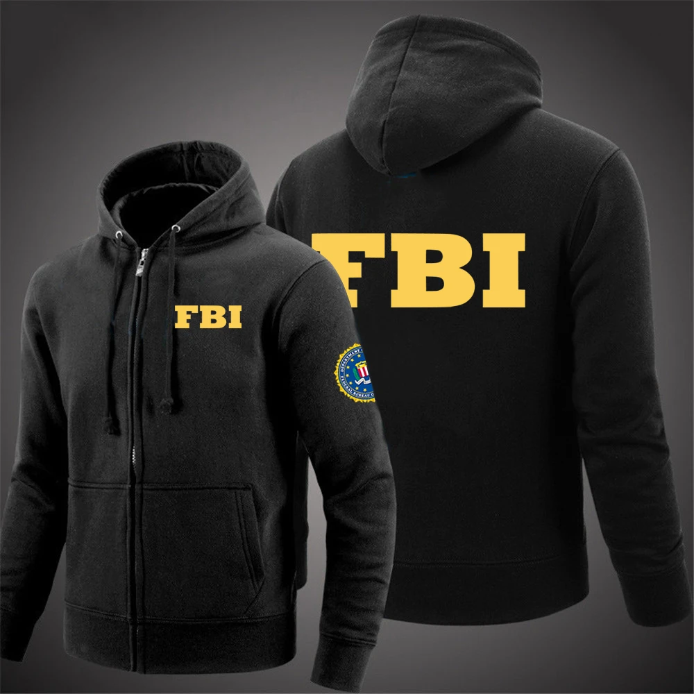 

FBI 2021 Men's New Spring And Autumn Fashionable Printing Zipper Hoodies College Harajuku Casual Sport Jackets Sweatshirts Tops