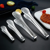 porous thickened anti scalding food clip tongs stainless steel oil drain barbecue steak meat salad bread clamp kitchen utensils