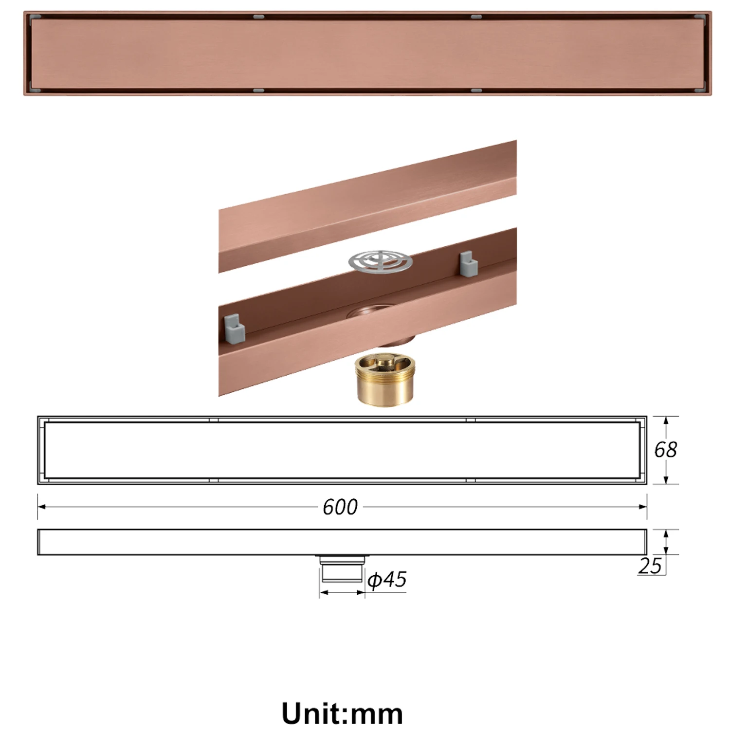 

Нержавеющая длинная искусственная розовая Золотая сетка для волос для балкона ванной комнаты с защитой от запаха SUS304HIDEEP
