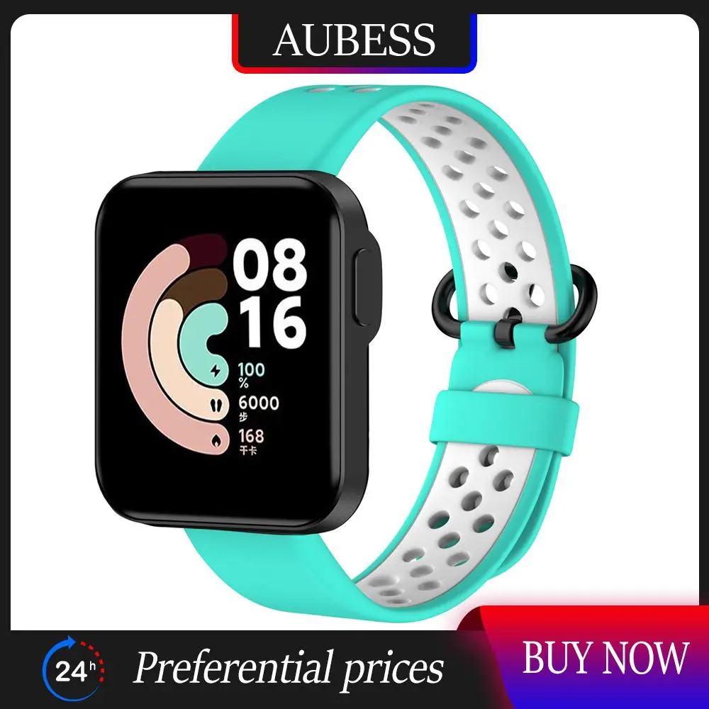 

Exquisite Round Hole Watch Durable Replacement Watch Strap Anti-losing Silicone Soft Skin Wristband Two-color Strap Double Color
