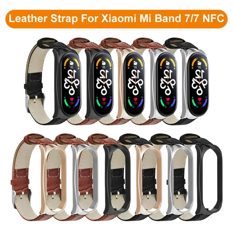 

Кожаный браслет для Xiaomi Mi Band 7/7 NFC, женские и мужские часы, сменный ремешок на запястье для Mi Band 7, ремешок для Mi Band 7/7 N