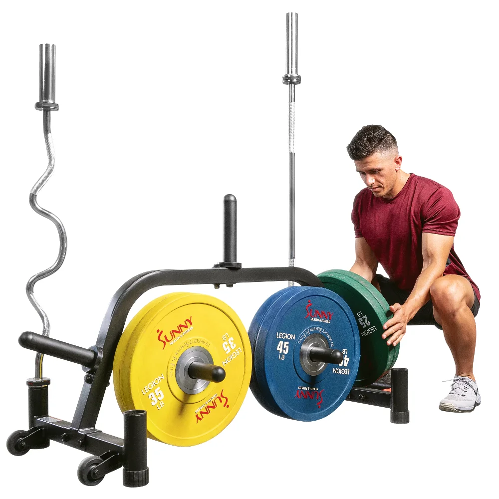 

Multi-Weight Plate and Barbell Rack Storage Stand - Portable Dumbbell Rack, Weight Holder