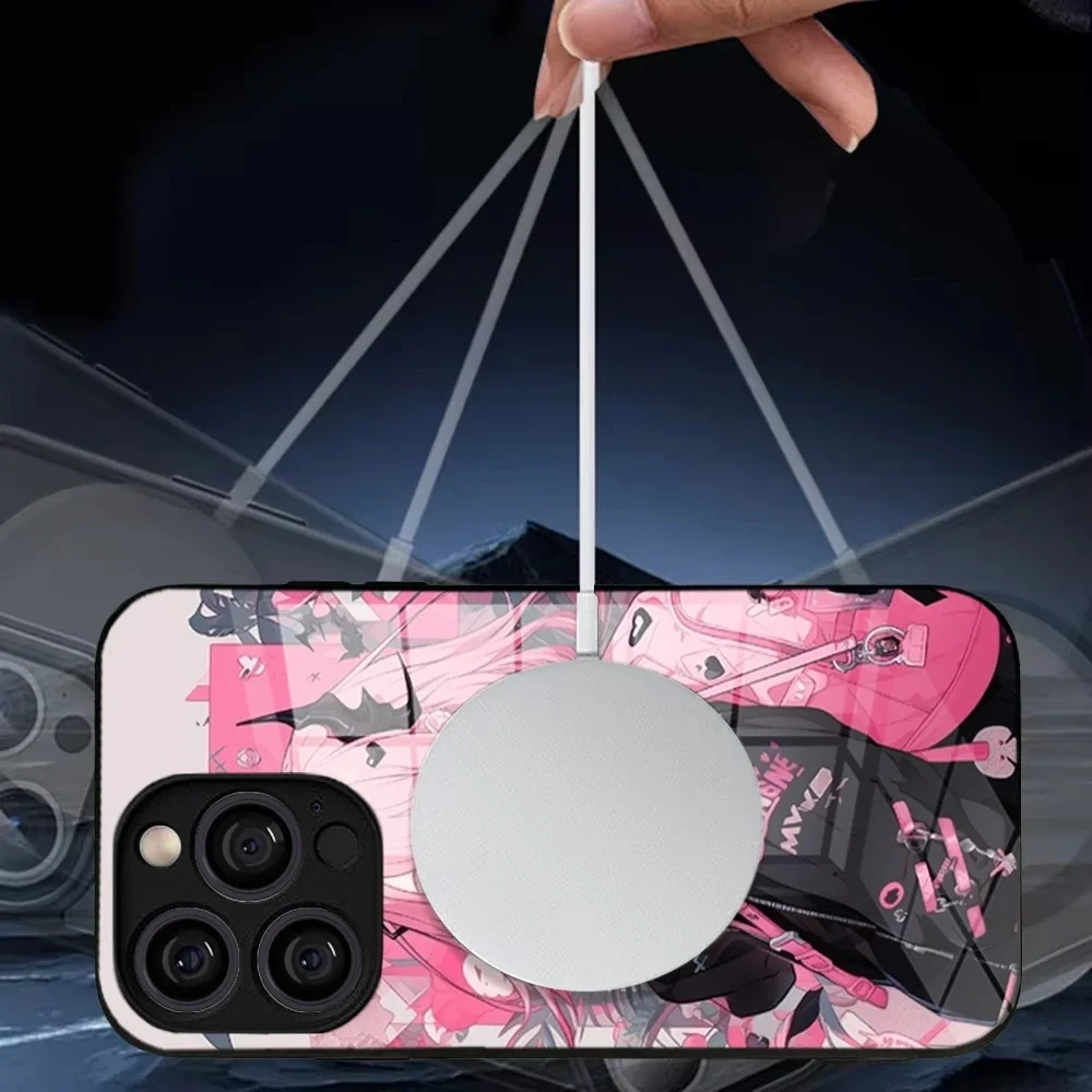 Чехол для телефона BlackPinkGirl Y2K закаленное стекло IPhone 14 15 12 Pro Plus 13 11 MAX магнитные