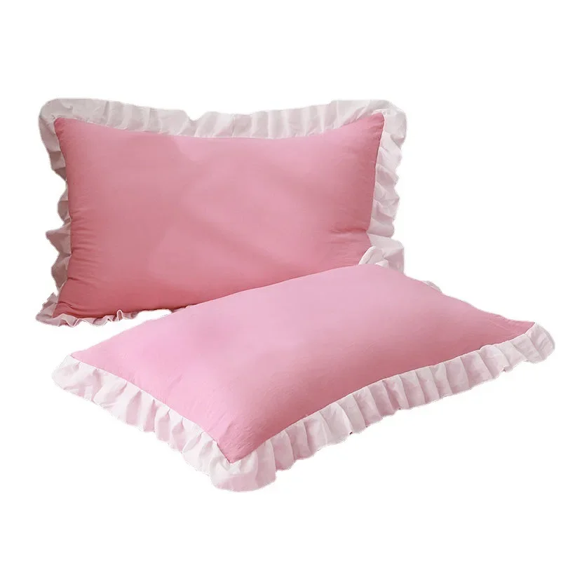 2 шт. белая розовая наволочка постельные принадлежности однотонная подушка