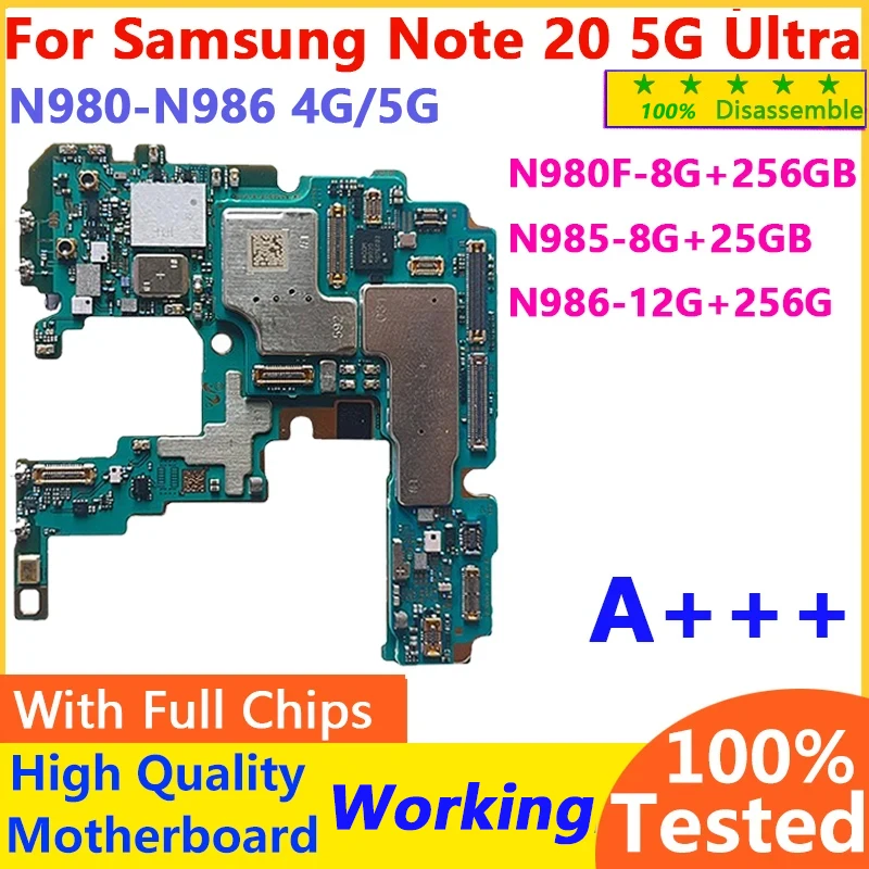 Wokring разблокированная материнская плата для Samsung Galaxy Note20/N20 Ultra 5G N985F N981B N981U N986B N986U