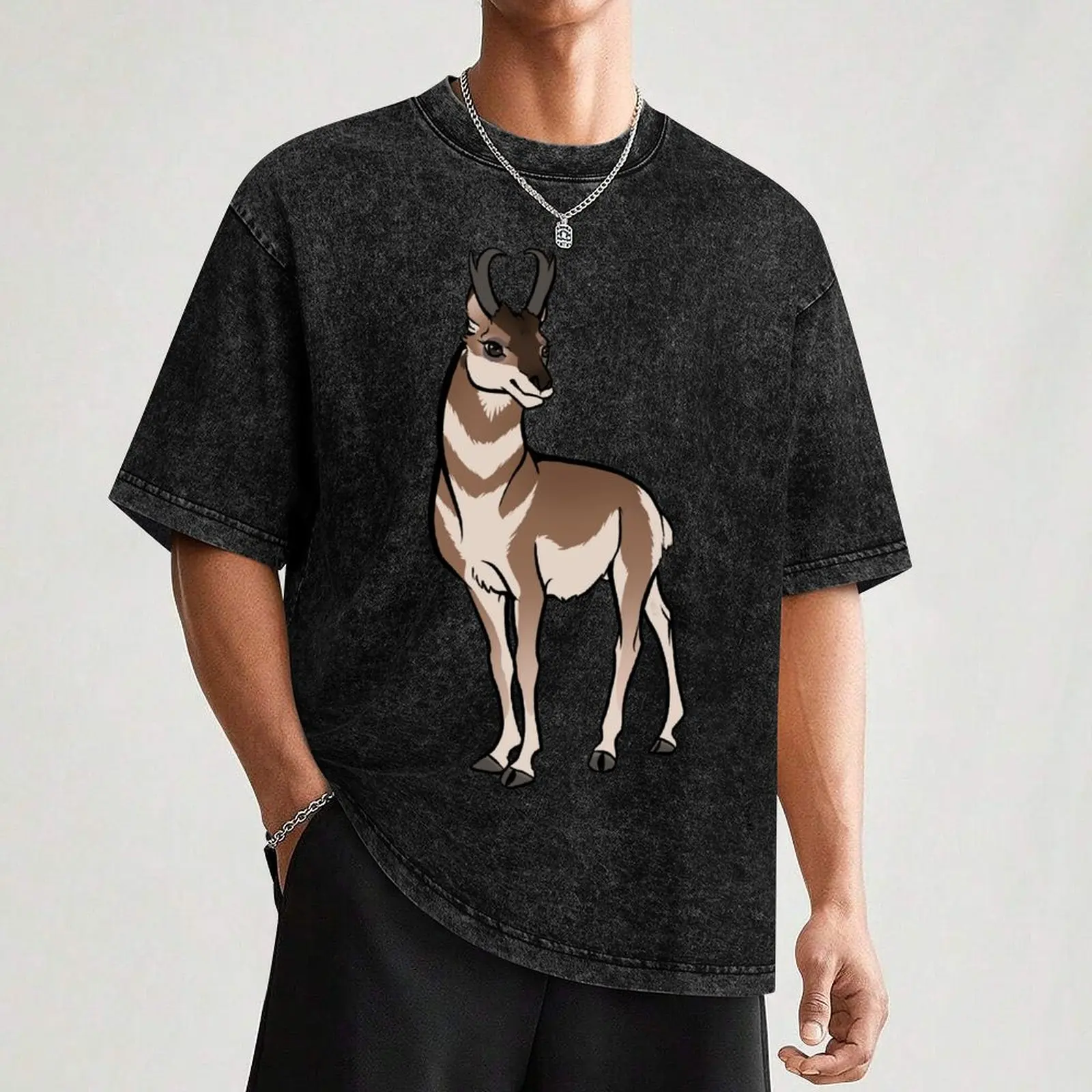 Футболка Pronghorn простые летние топы кавайная одежда футболки для мужчин