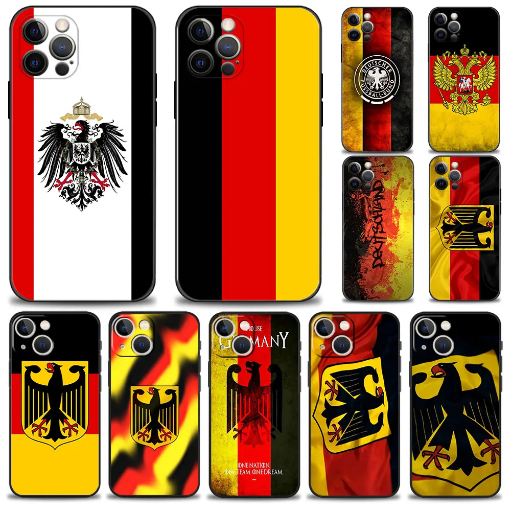 

Phone Cover German Flag Covers For iPhone XS X 11 13 Pro Max 8 Plus 7 XR 14 12 6 5S 6S SE 5 SE2 Mini