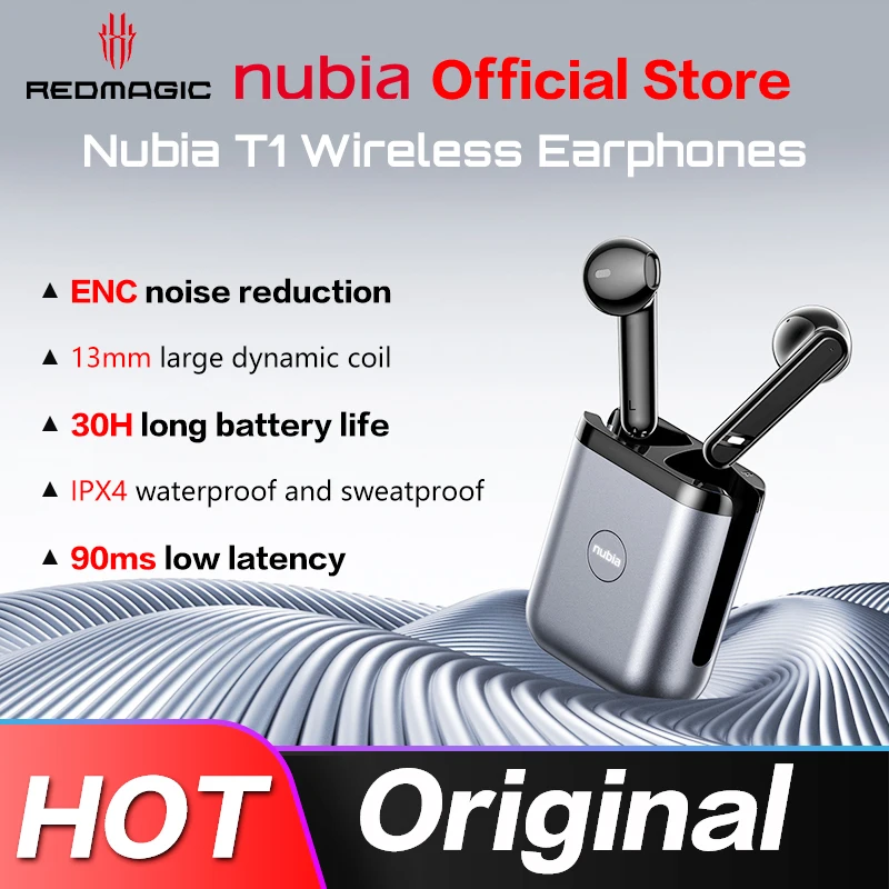 Наушники NUBIA TWS T1 для Nubia RedMagic 6S Pro беспроводные наушники с поддержкой Bluetooth 90 мс