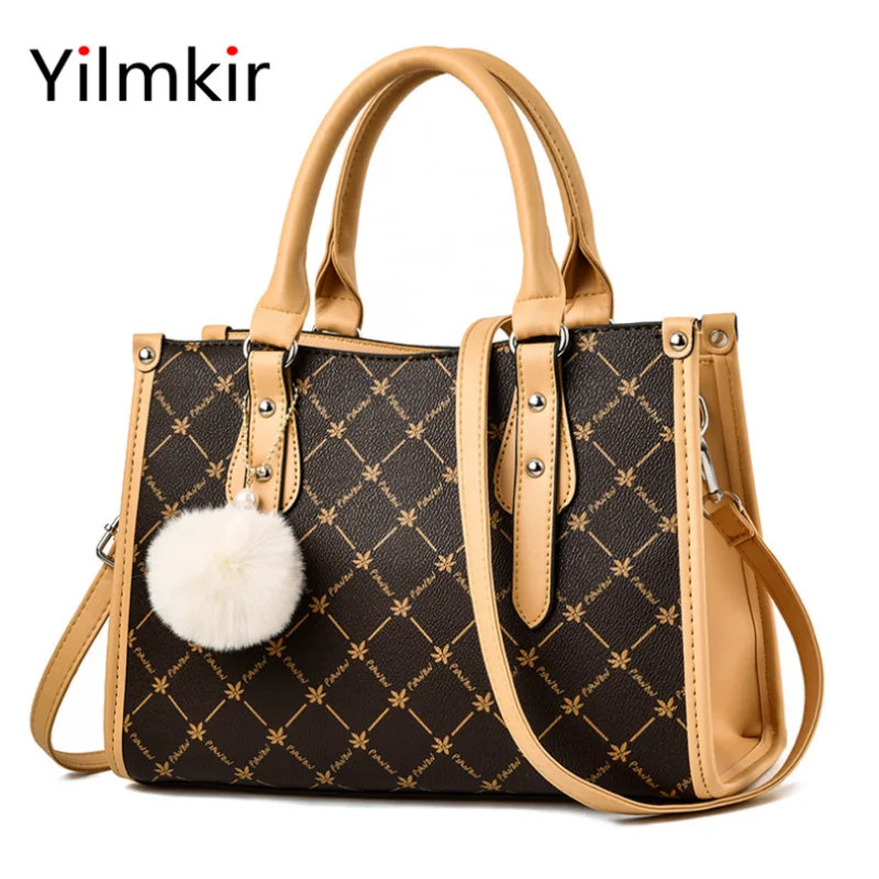 

Fashion Fur Ball Decoration Women Messenger Shoulder Bag Leisure Travel Large Capacity Simple and Elegant Luxury Ladies Handbag