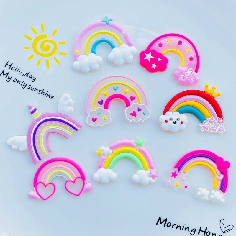 10 шт. новые милые радужные серии кавайные мягкие резиновые Скрапбукинг DIY