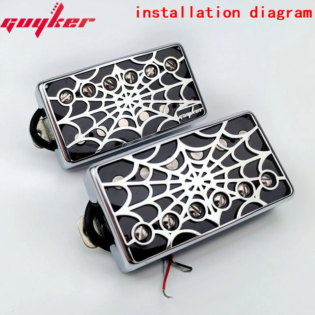 Крышка звукоснимателя Guyker Humbucker Cupronickel 50 мм и 52 с интервалом полюса Spider Web Out Набор