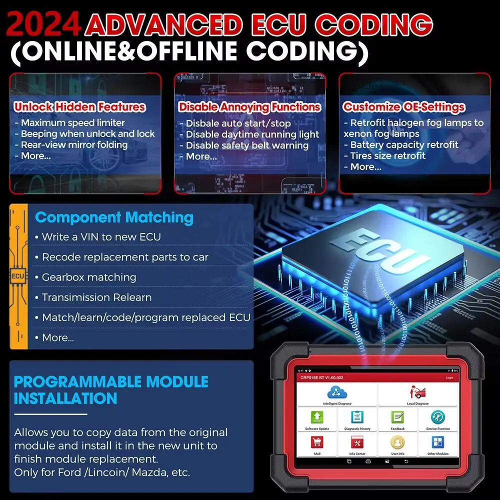 LAUNCH X431 CRP919E BT с DBScar VII VCI Автомобильные полные диагностические инструменты Active Test