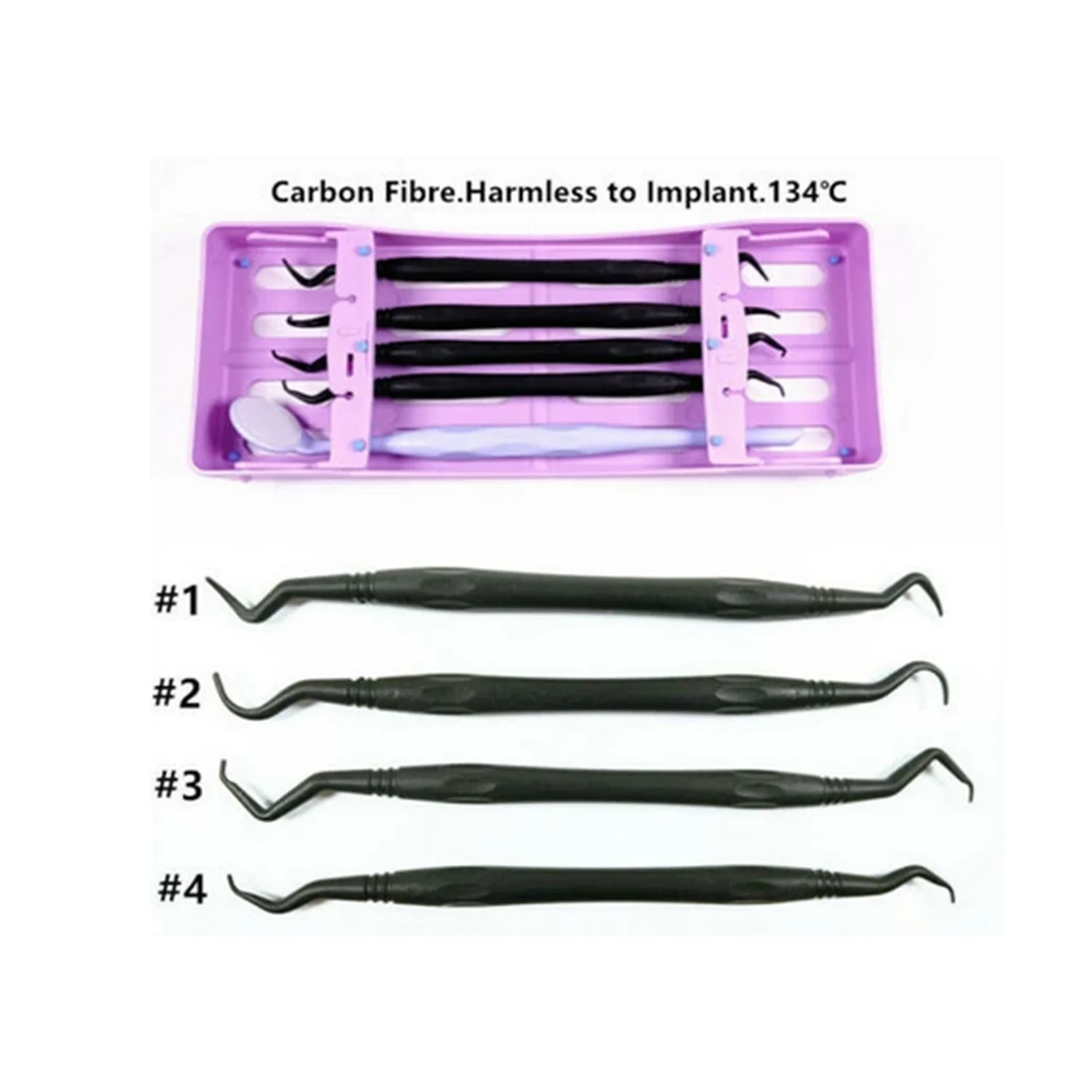 

Dental Carbon Fiber Implant Scaler Curettes Scaling Tip Tooth Scraper Mirror Set