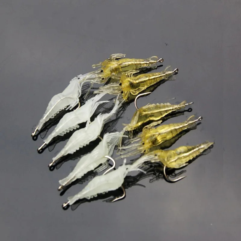 10 шт. искусственная Мягкая приманка креветки червь для рыбалки 1 3 г/5 см крючок