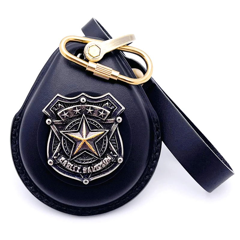 

Leather Case Fob Cover For Harley Davidson X48 1200 Street Glide Smart Key Keychains with Five Star Medal