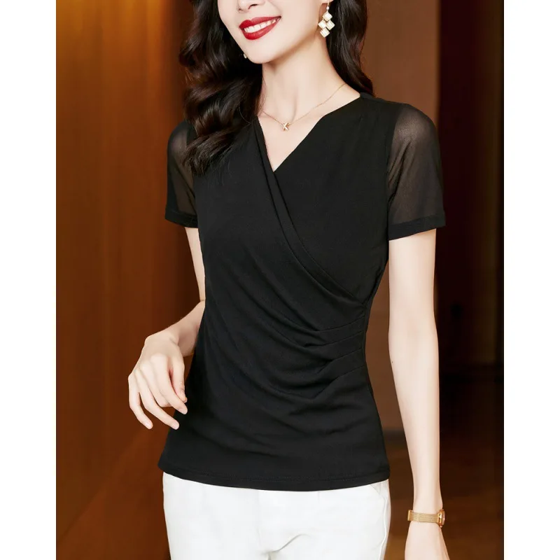 

Новинка лета 2022 футболка с V-образным вырезом для беременных женщин с коротким рукавом Топ для женщин