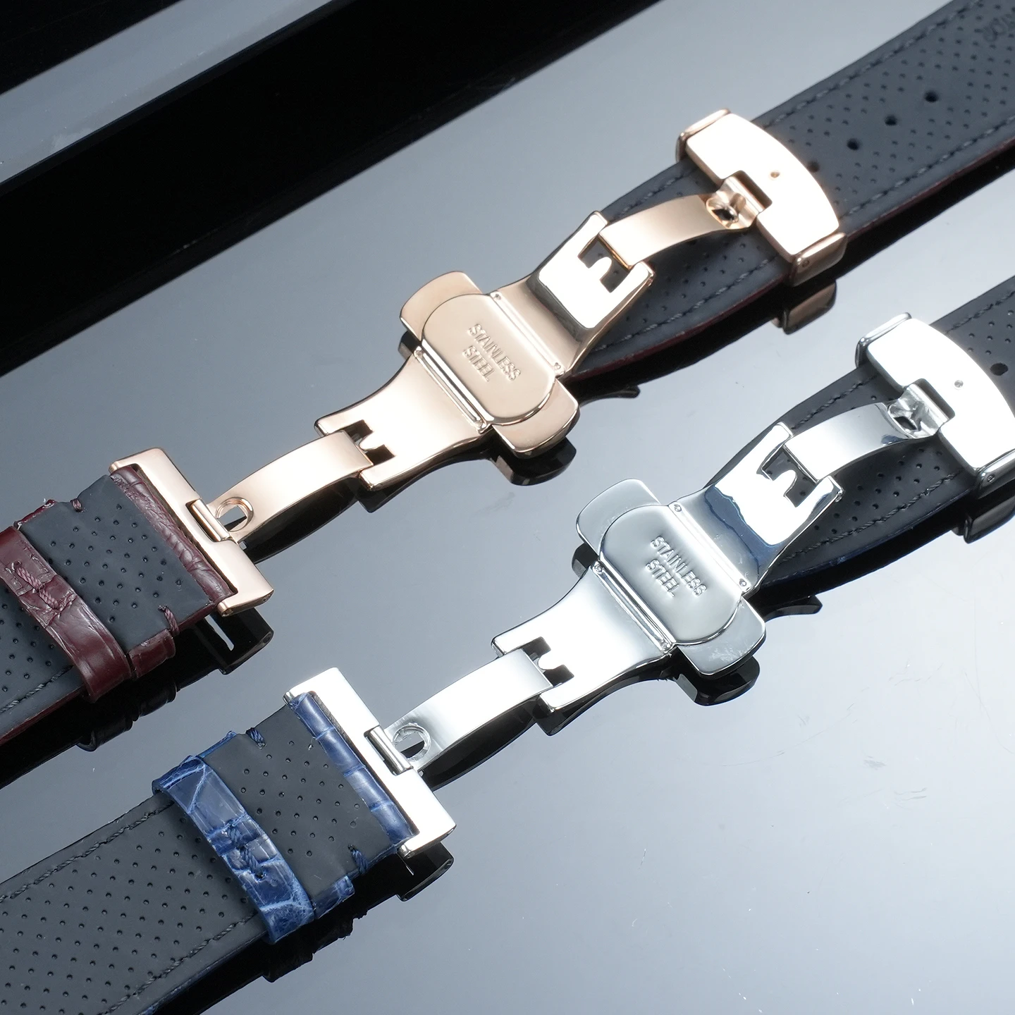 Фото Для мужских часов Vacheron Constantin моделей Overseas 4300V, 4500V, 5500V: ремешок из натуральной кожи аллигатора, 24 мм x 7 мм. №4