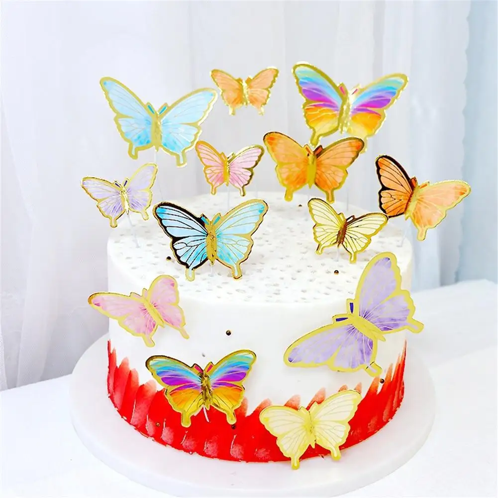 

Cardboard Bronzing Cake Decoration Butterfly Party Decorative Ornaments