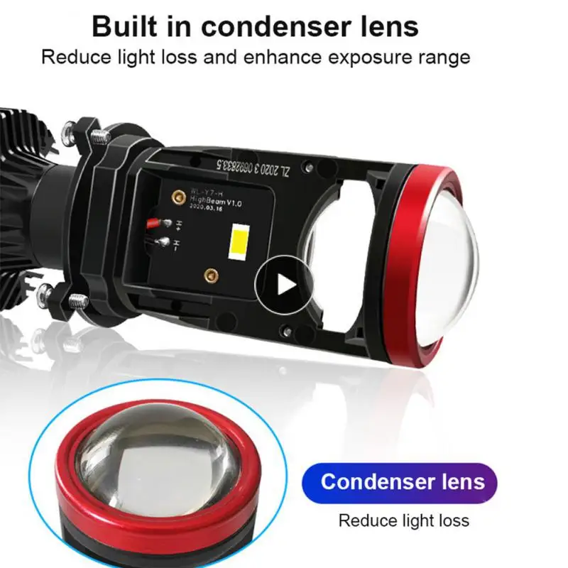 

Fisheye Lens Led Headlight Fan Cooling Design 5000lm/only Car Led Headlights Waterproof Durable Retrofit Fisheye Light Dc12-24v