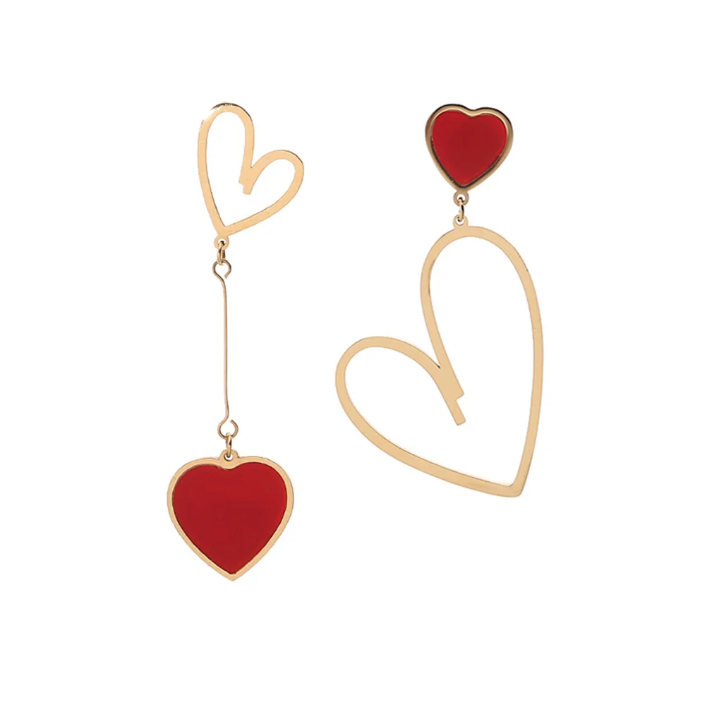 

1 Pair Valentine's Day Dangler Fashion Festive Heart Shape Earrings Gift
