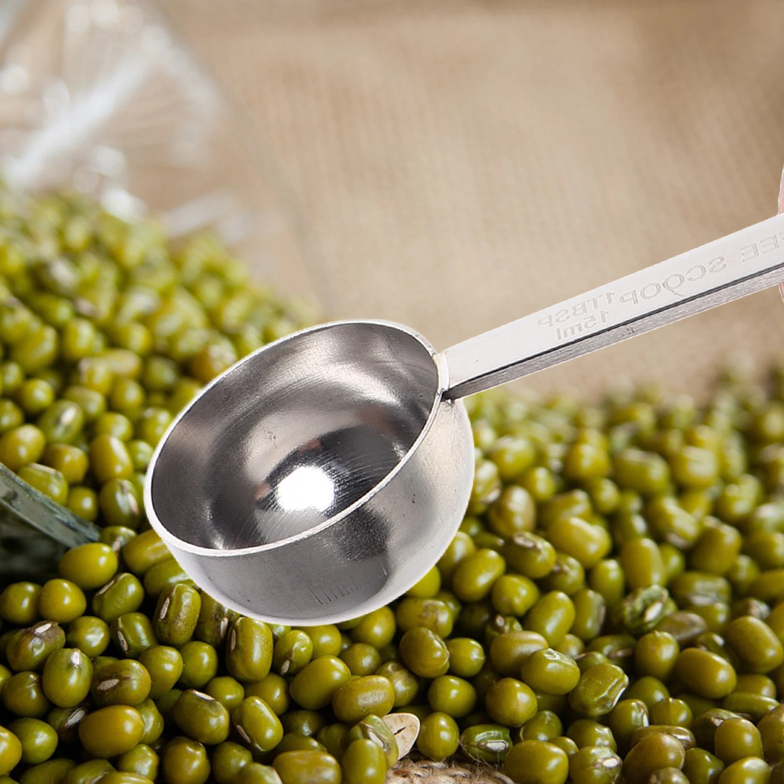 

Мерная ложка для кофе из нержавеющей стали с длинной ручкой, 15 мл, точная мерная ложка для кофейной гущи, молочного порошка, протеинового порошка