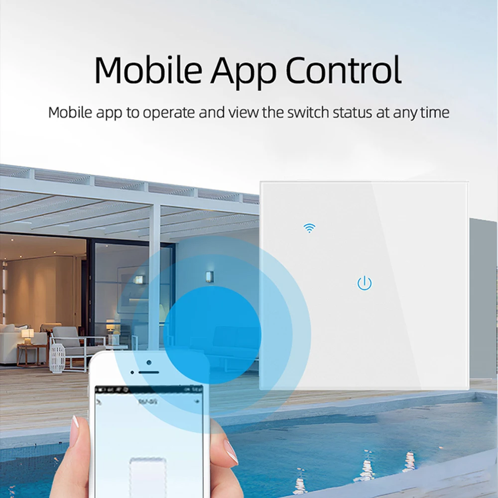 eu black luxury glass panel tuya smart house wifi switch work with google home alexa voice need neutral wire app remote control free global shipping