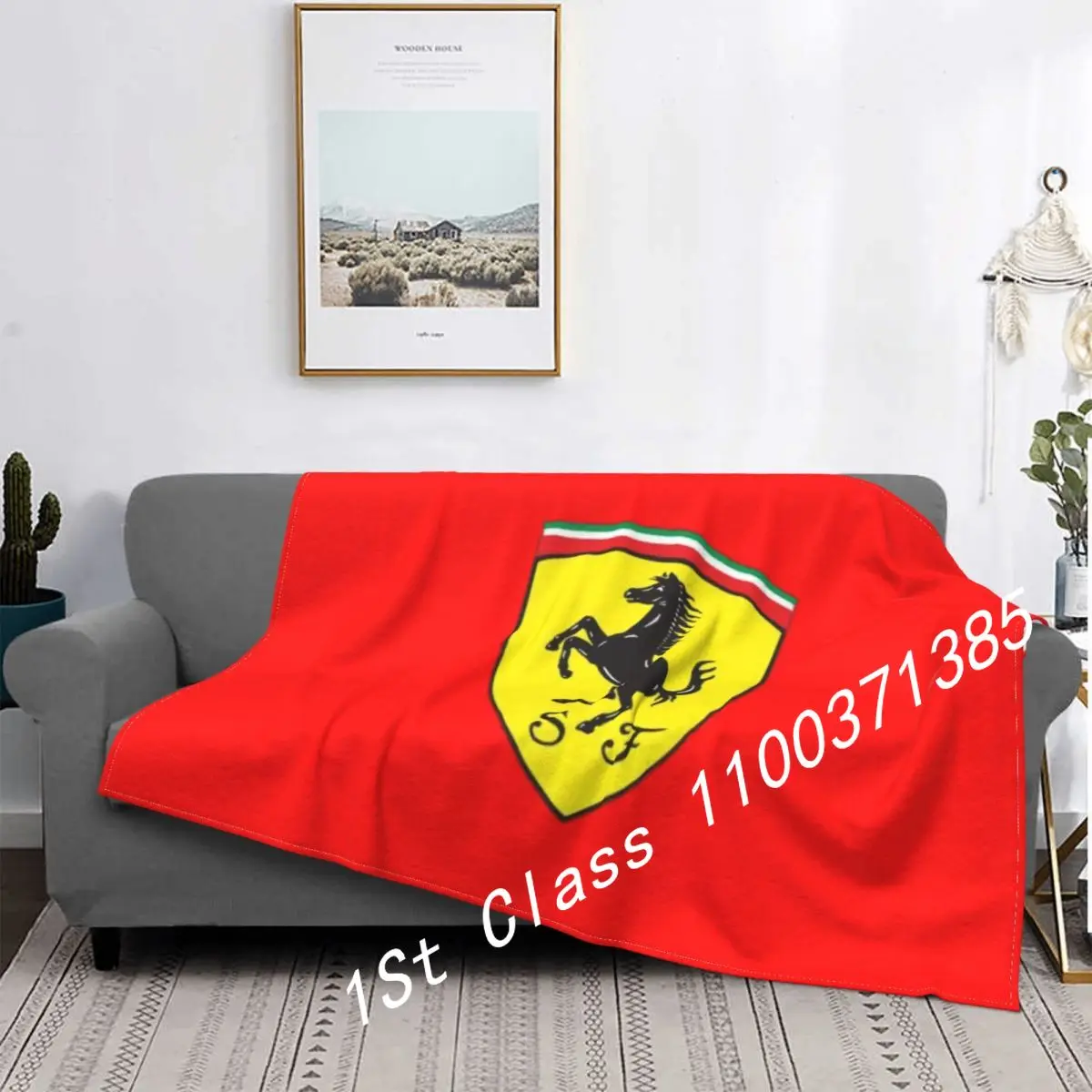 

Ferrari Auto Air Conditioning Blanket Soft Warm Light Thin Blanket Cars Italy Red Horse Pony