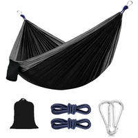camping hammock single and double hammock premium nylon with 2 tree straps and 2 carabiner lightweight and large capacity