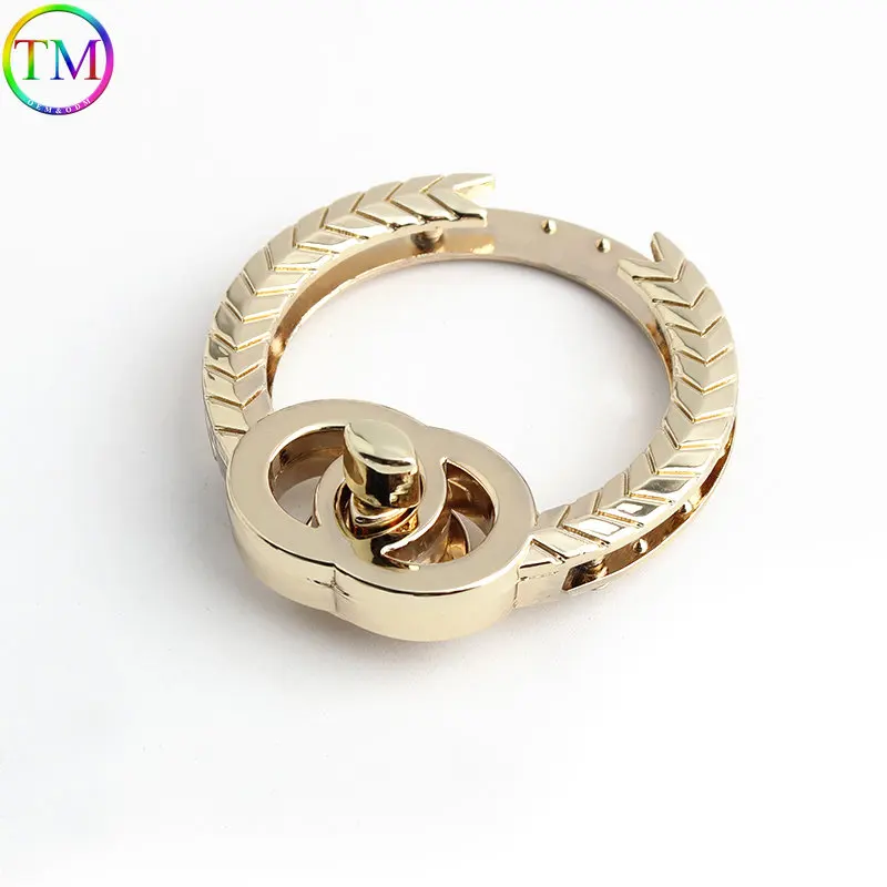 Gold Silver Fashion Cute Metal Clasp Turn Lock Closure Press Push Clasp Twist Bag Lock For Leather Handbag Purse Accessories