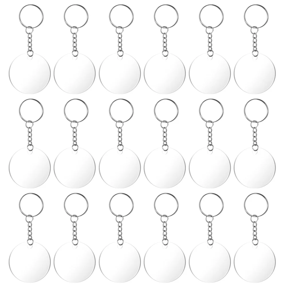 

Acrylic Blanks Keychain Circle Clear Blank Discs Transparent Round Keychains Charms Rings Ornamentcrafts Keyring Disk