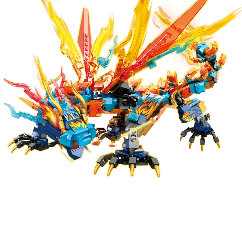 

New Ninja Lava Elemental Huge Dragon Knight Series Building Blocks Set Figures Educational Bricks Toy For Boy Kids Birthday Gift