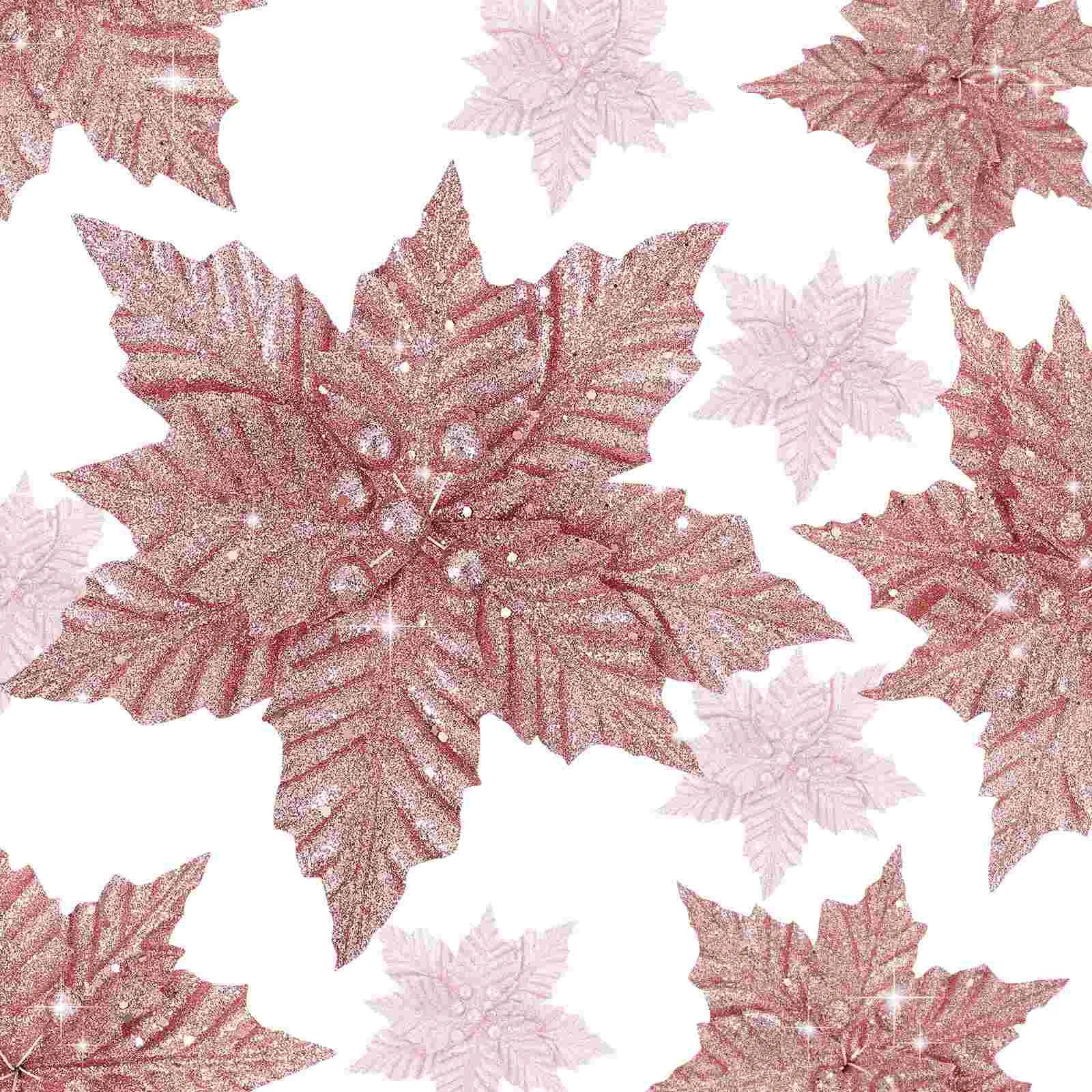 

Christmas Flower Decor Flowers Artifical Safflower Decorations Holiday Flannel Tree