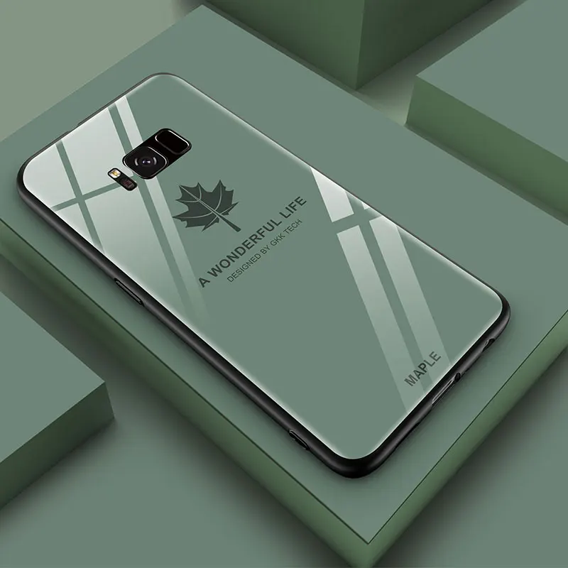 

GKK For Samsung Galaxy S8 Case Fashion Pattern Tempered Glass Soft Tpu Anti-knock Protective Cover For Samsung Galaxy S8 Coque