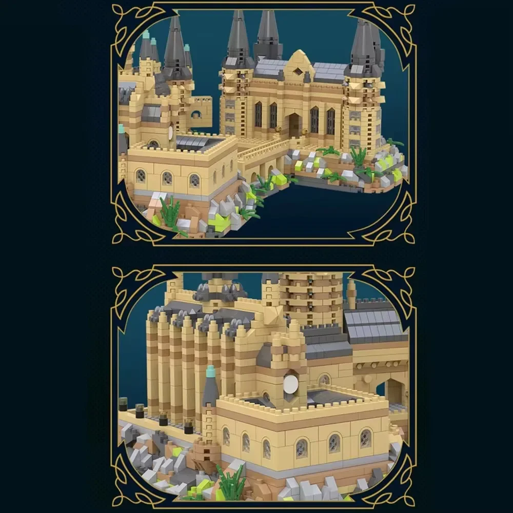 Бриллиантовый мини-микроблок Академия Харрис волшебный замок уличный вид