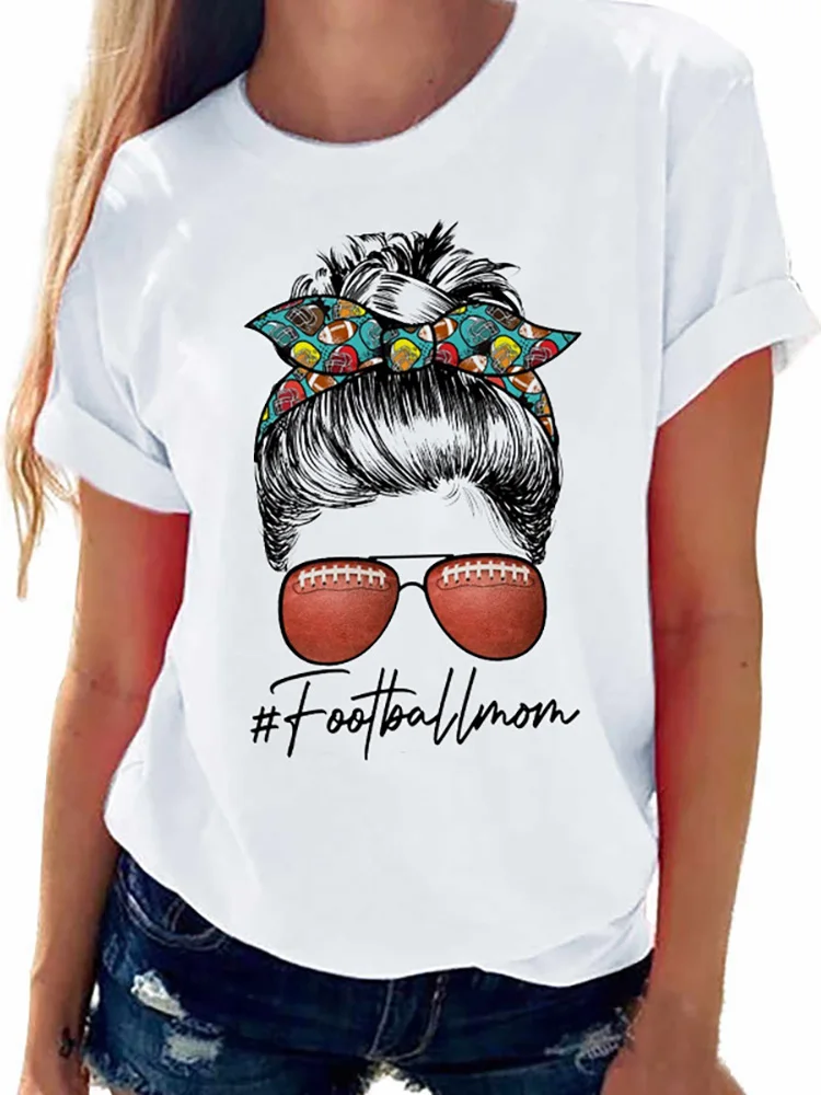 

T Shirt Women Footballmom mother Print New Summer Couples Female T-Shirt Harajuku Casual white Black Tops Ladies Tshirts 2022