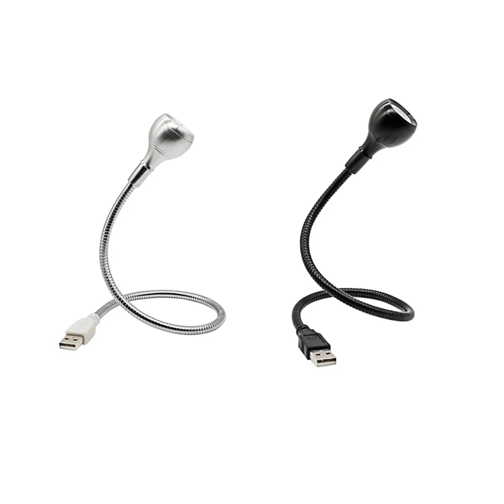 

LED Desk Book Lamp USB Home Bedroom Dormitory Computer Night Table Reader Reading Learn Light Silver White Light