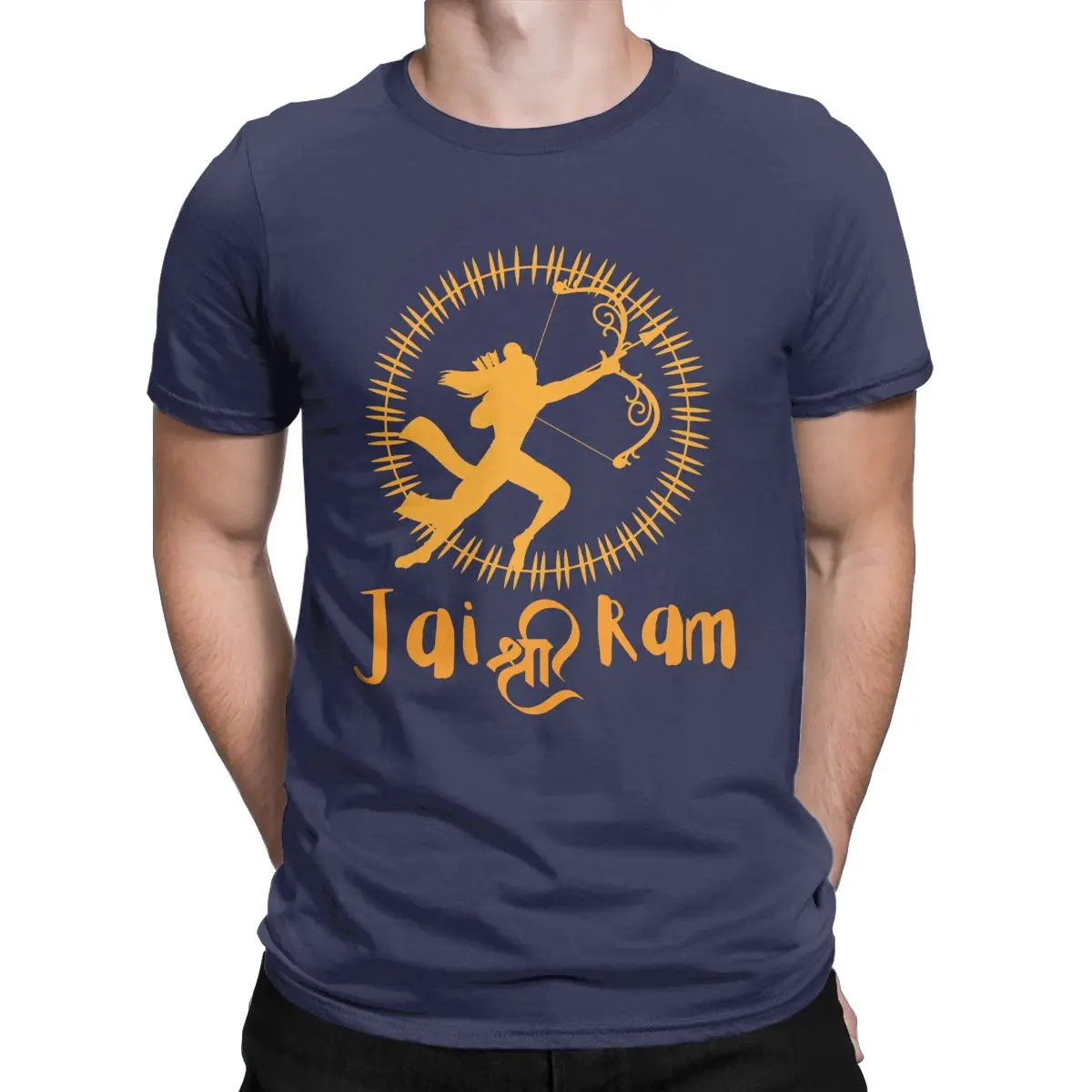

Мужская рубашка Jai Shree Ram, подарки для влюбленных индуического Бога, хлопковая одежда, новинка, футболки с коротким рукавом и круглым вырезом 6XL, футболка
